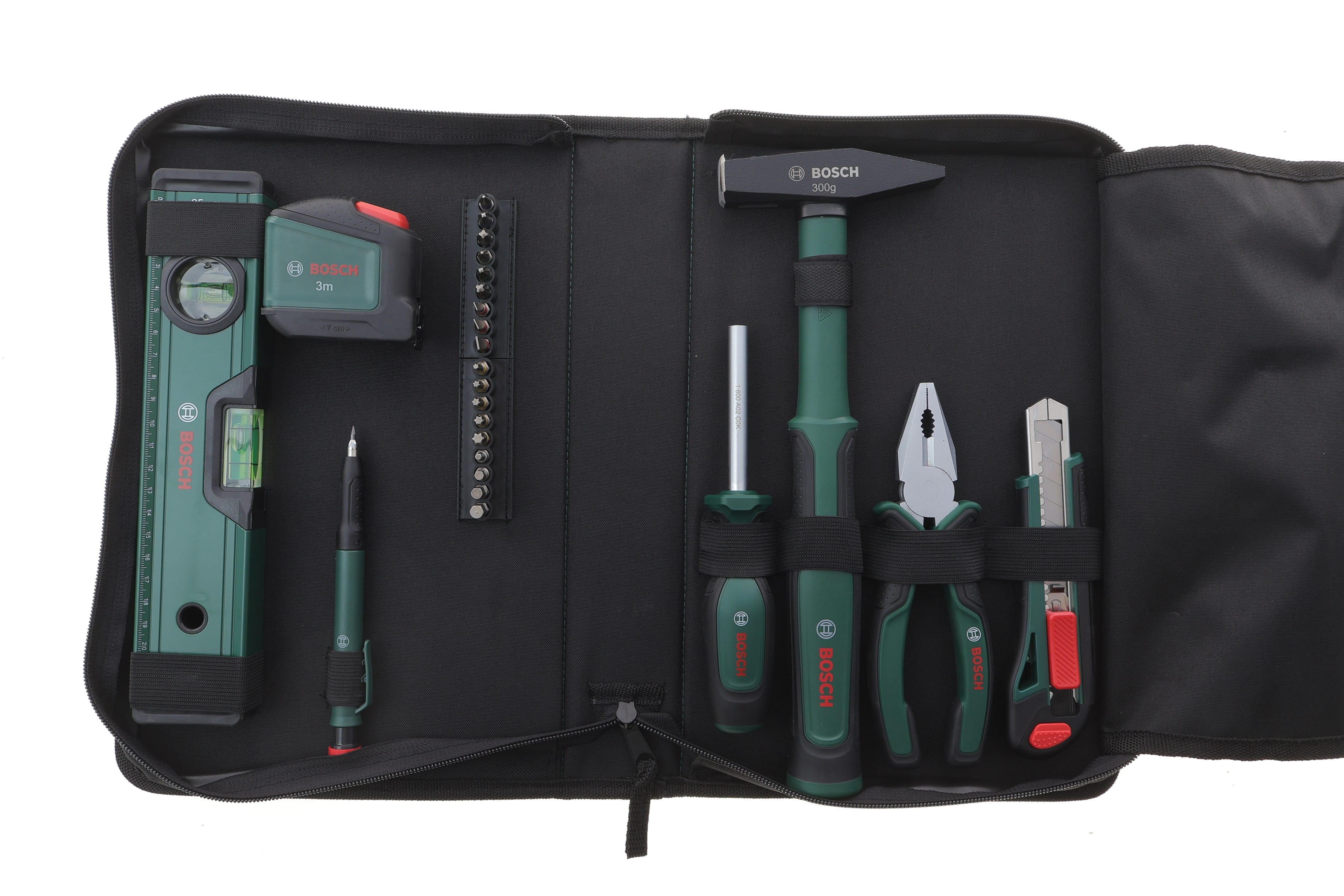 Product image of Набір інструменту комбінований (молоток, біти, викрутка, плоскогубці, рівень) 25 од.