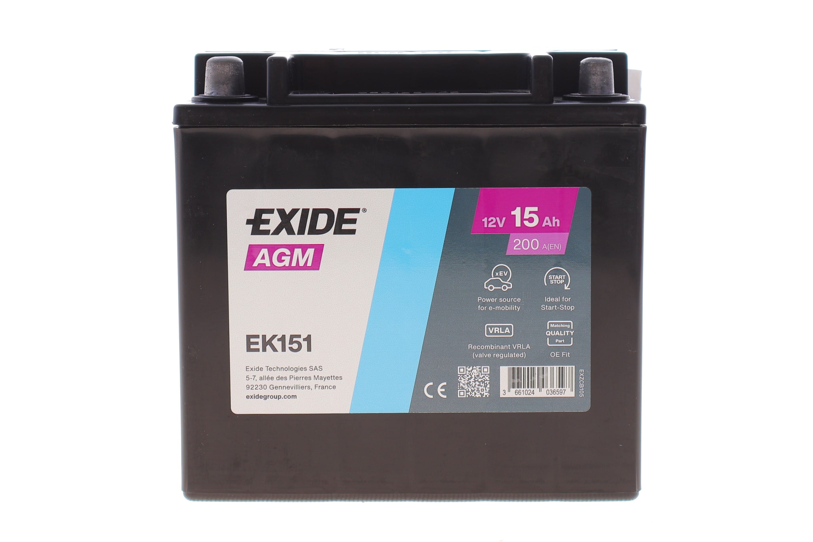 Product image of Акумуляторна батарея 15Ah/200A (150x90x145/+L) (Start-Stop/допоміжна)