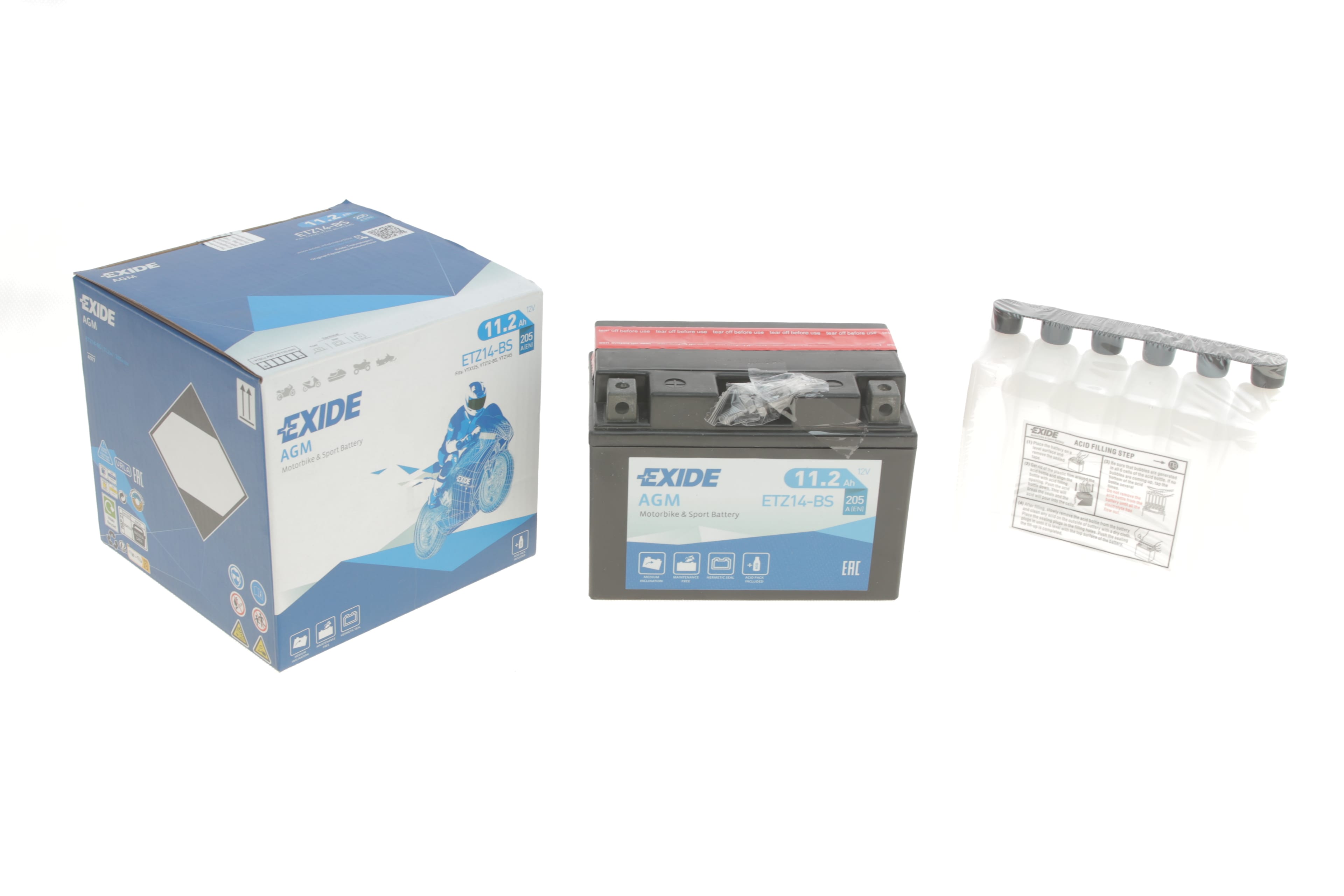 Product image of Акумуляторна батарея 11.2Ah/205A (150x87x110/+L/B0) (AGM) (мото) (сухозаряджений)