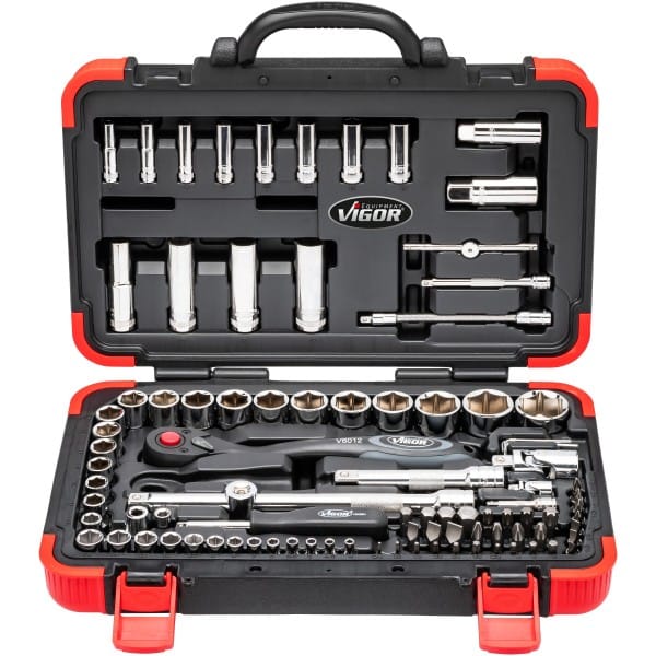 Product image of Набір інструментів комбінований 1/2", 1/4" (головки, головки зі вставкою, біти) 94 од. (хромовані)