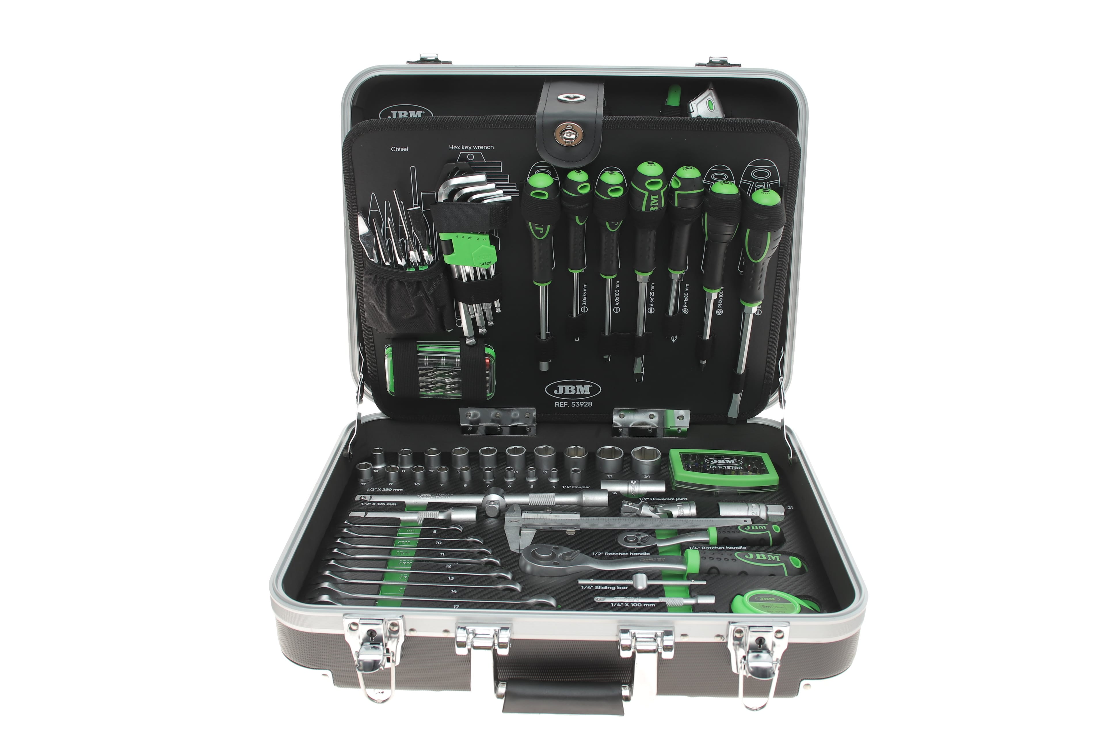 Product image of Набір інструментів комбінований у валізі 1/2", 1/4" 135 од.