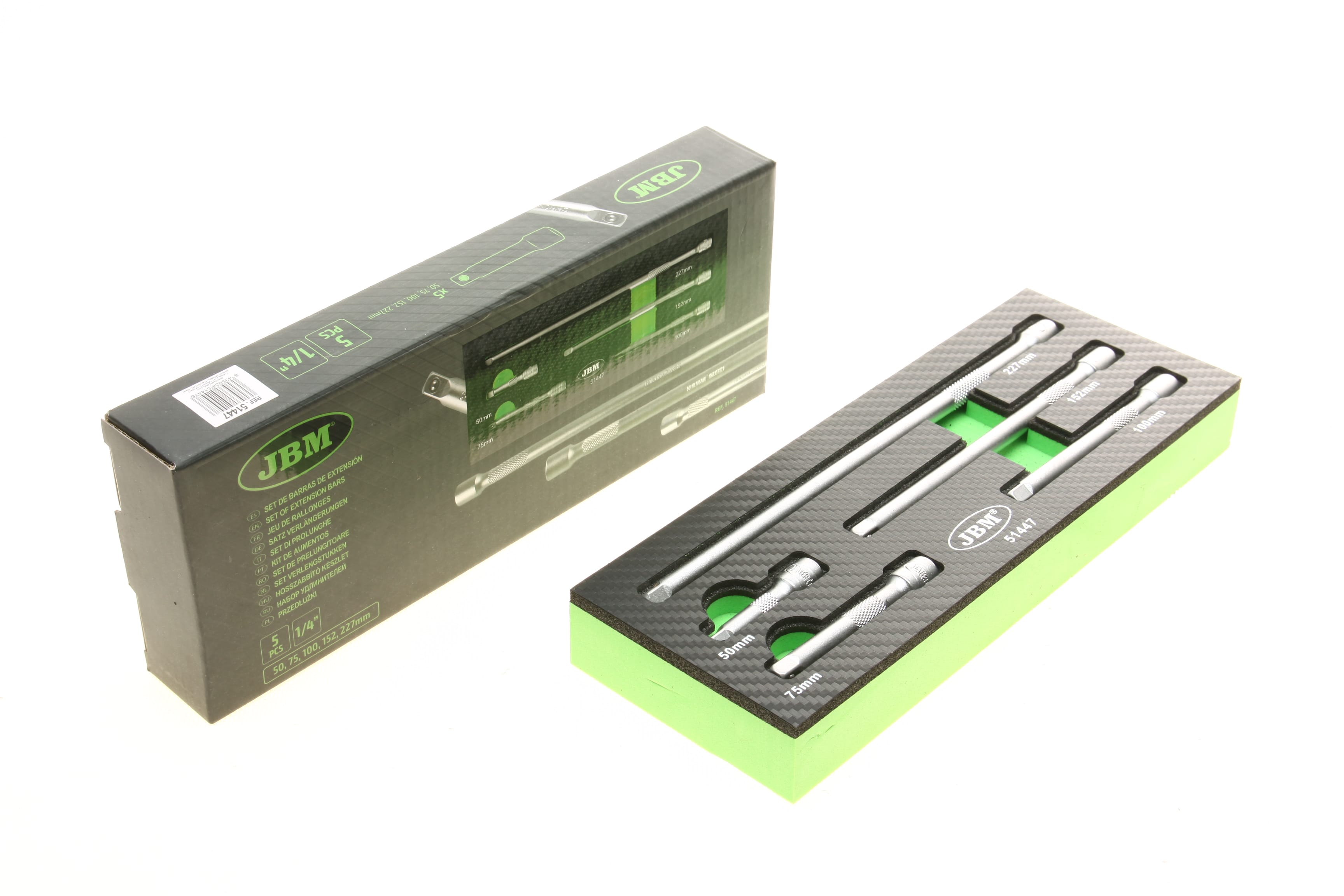 Product image of Набір подовжувачів для воротка/тріскачки (1/4") (50/75/100/152/227mm)