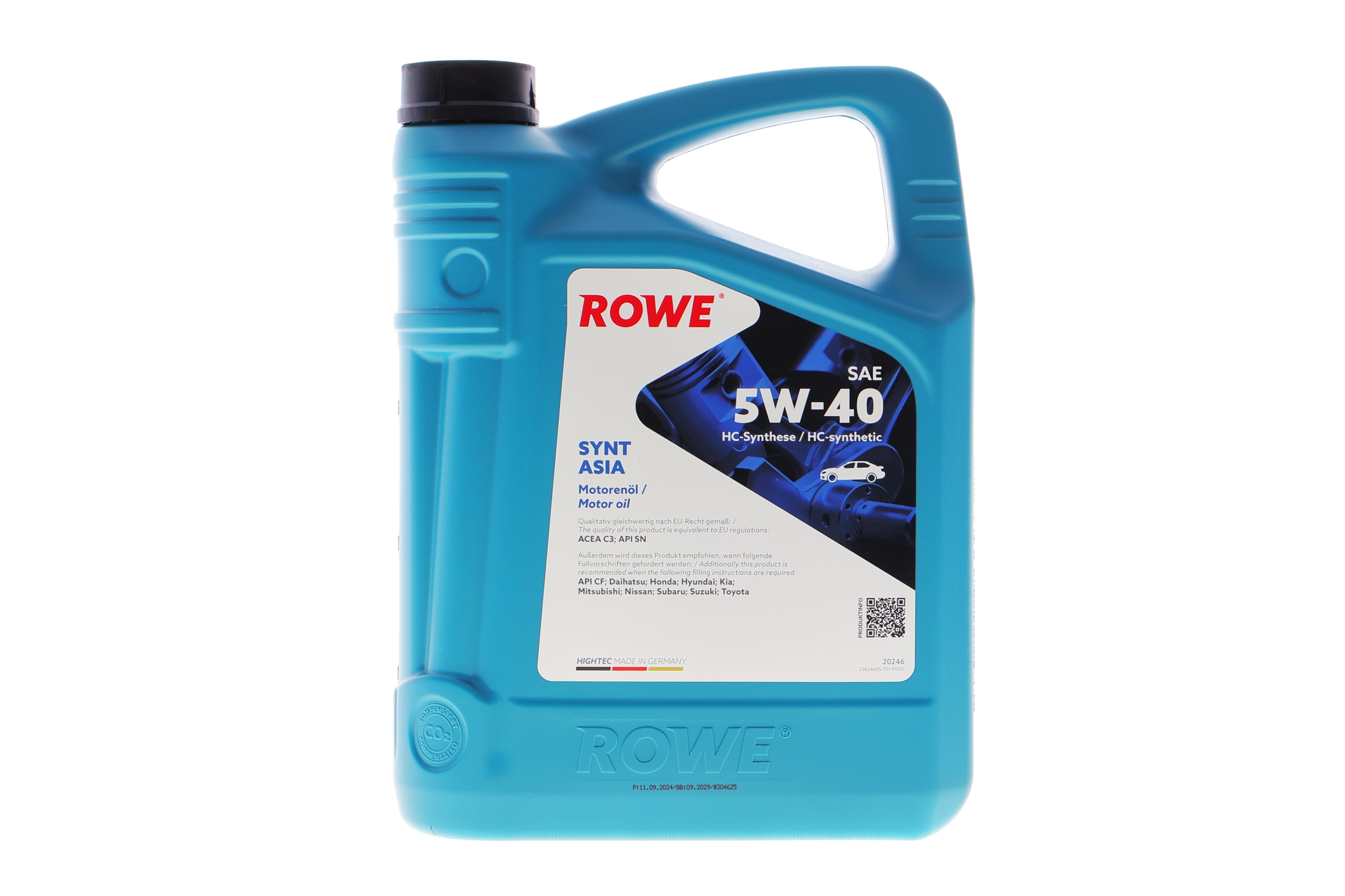 Олива 5W40 HIGHTEC SYNT ASIA (4L) (ACEA C3) (API SN/CF) - 1