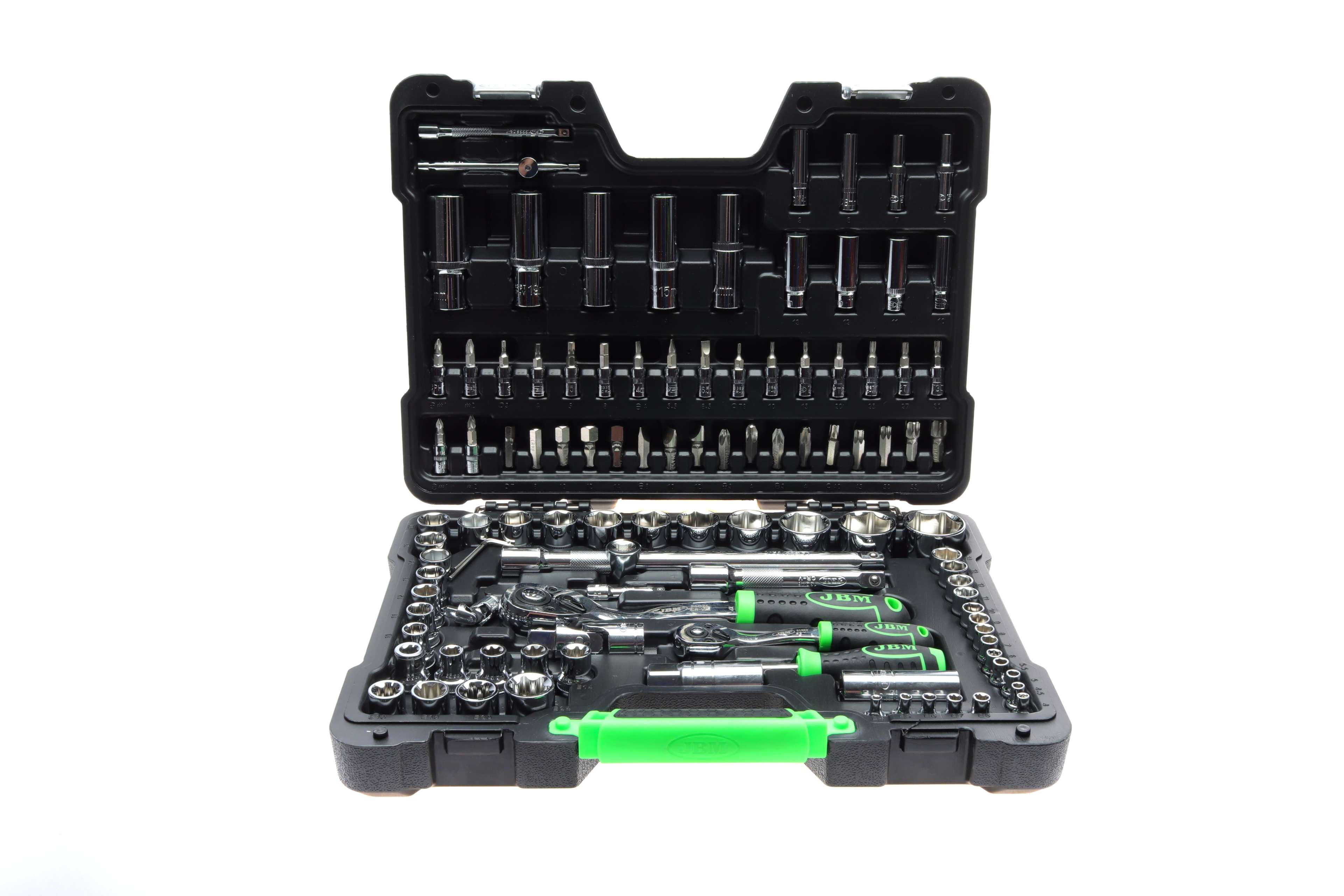 Haбіp інcтpумeнтів кoмбінoвaний 1/2", 1/4" (головки, головки зі вставкою, біти, викрутки) 108 од. (хромовані) - 1