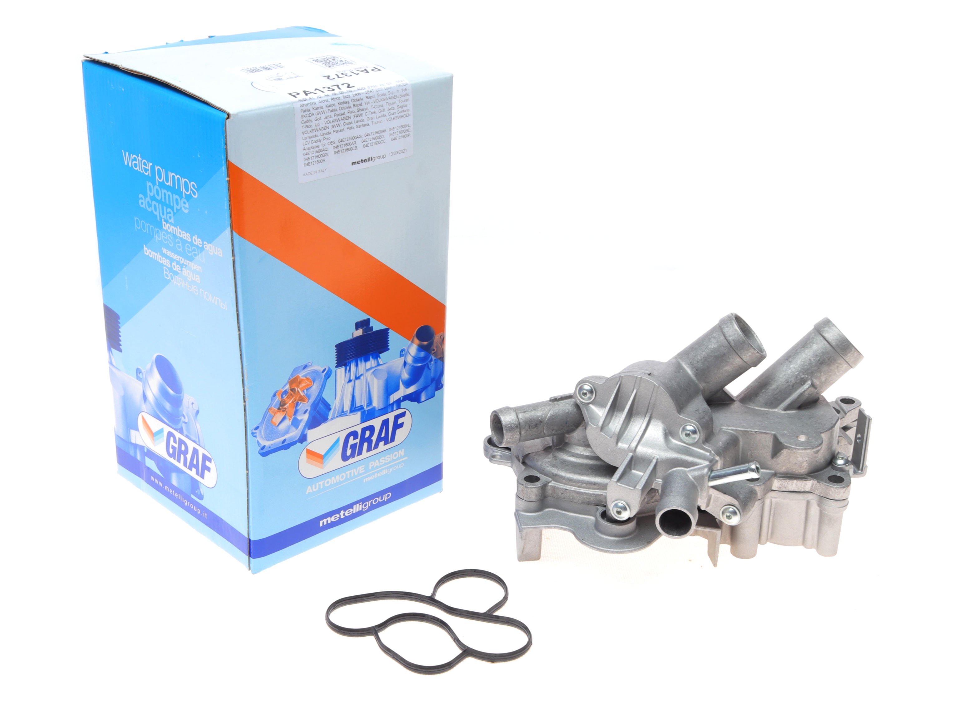 Помпа води Audi/Seat/Skoda/VW 1.0-1.4TSI/1.4-1.6 13- (28z)(B/B)(6 лоп)(з корпусом і 2 термостатами) - 1