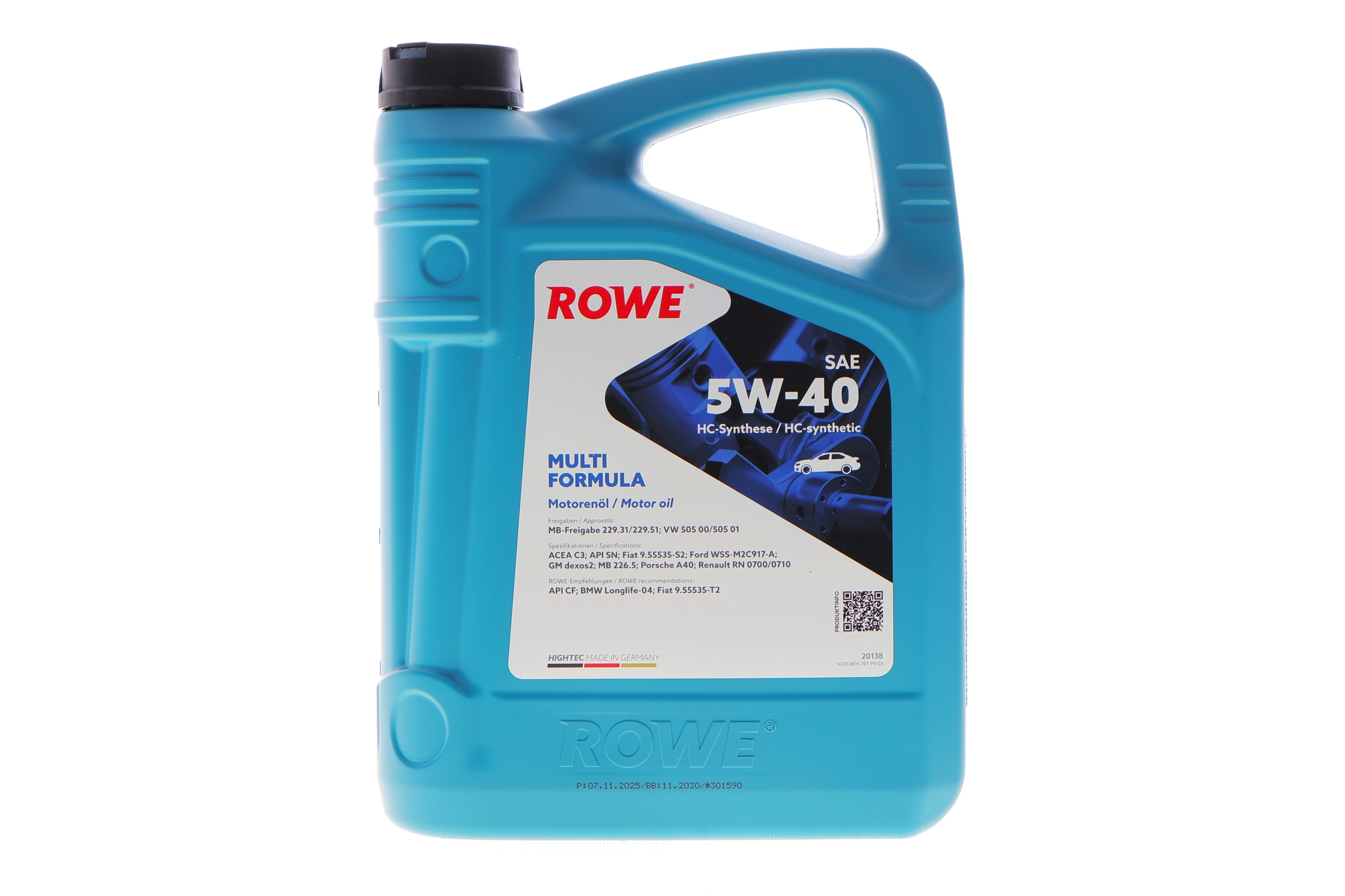 Олива 5W40 HIGHTEC MULTI FORMULA (4L) (MB 229.31/229.51/226.5/VW 505 00/505 01/BMW LL-04) - 1