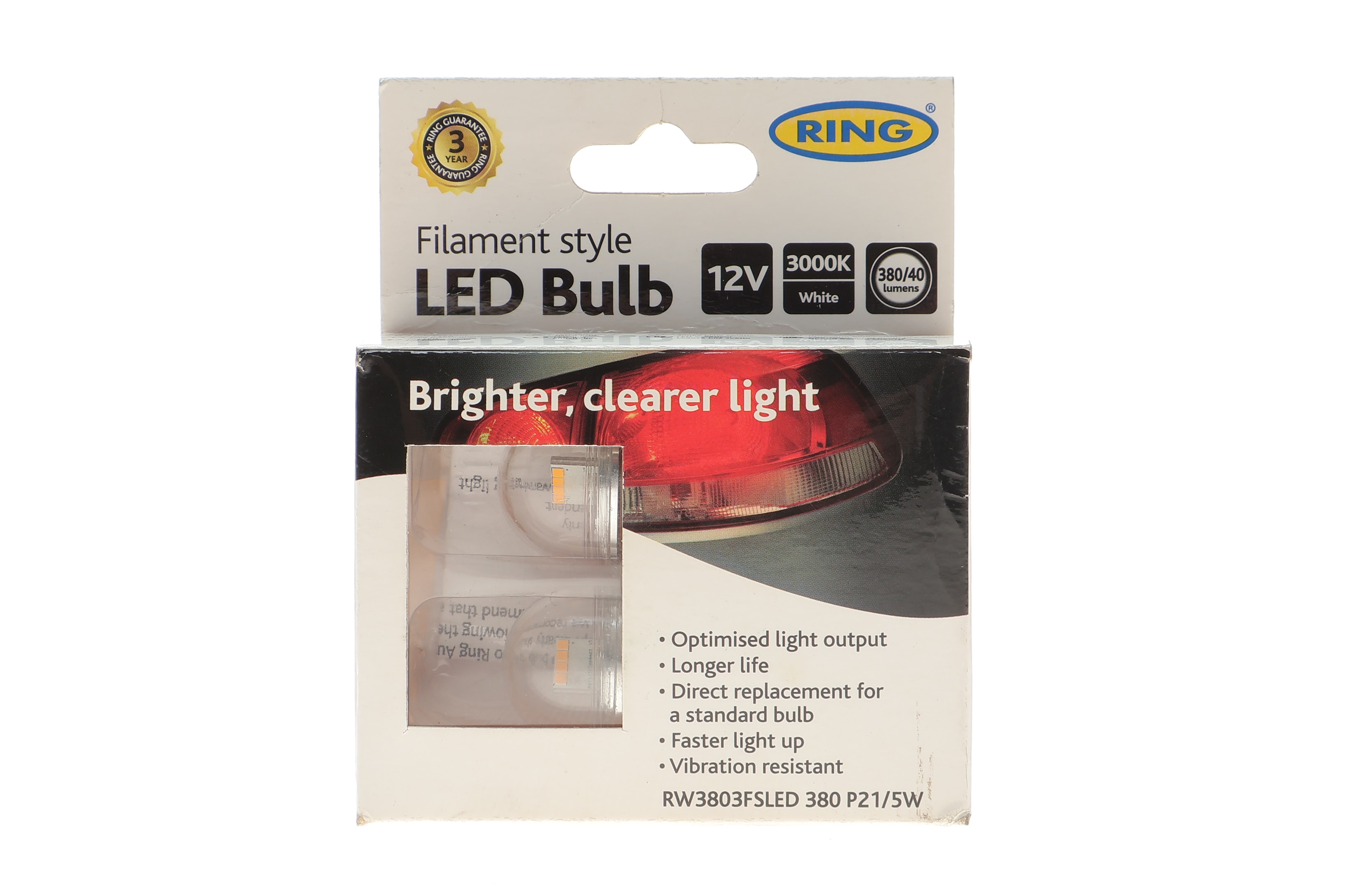 Автолампа P21/5W 12V 1W BAY15d Filament LED (3000K/ 380/40 lm/3x Long life) (2шт.) - 1