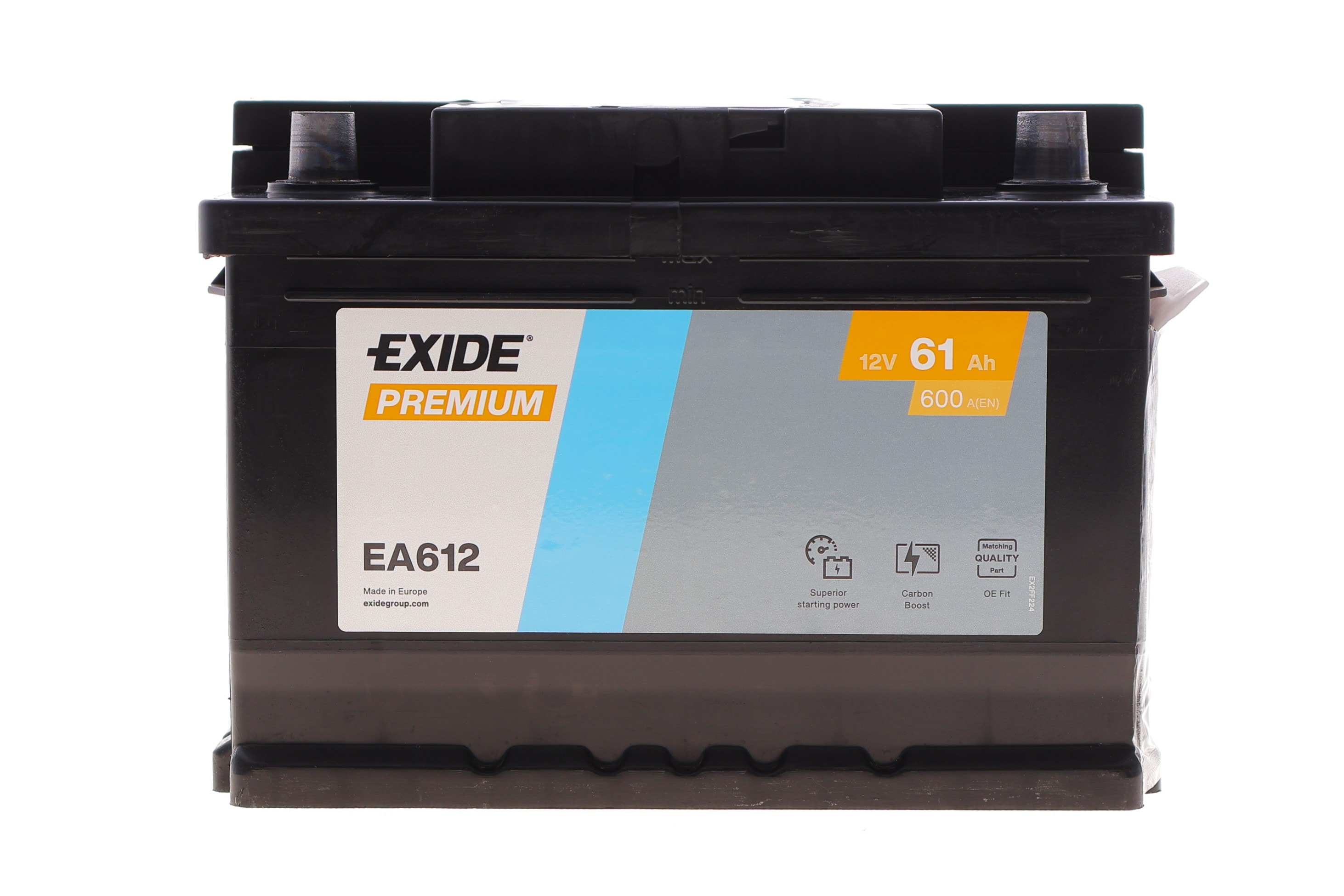 Акумуляторна батарея 61Ah/600A (242x175x175/+R/B13) Premium - 1