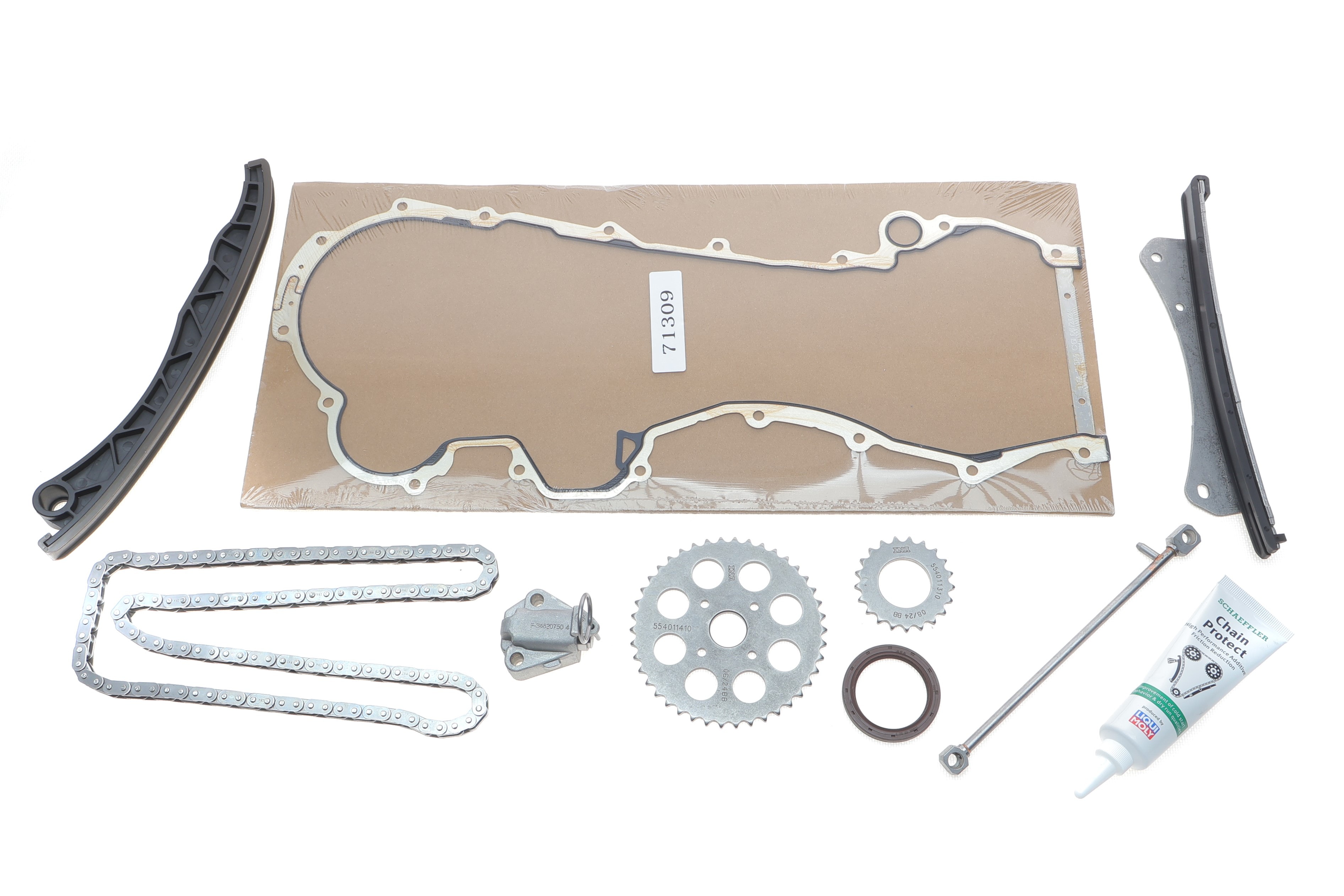 Комплект ланцюга ГРМ Fiat Doblo 1.3JTD/D Multijet 04- 51/55/62/66kw, (ланцюг INA) - 1