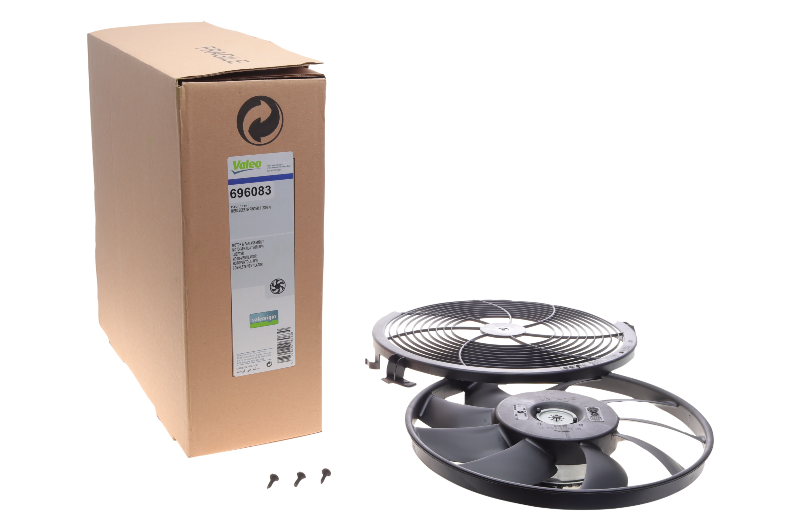 Вентилятор радіатора кондиціонера VW Crafter/MB Sprinter 906 06- (з решіткою) - 1